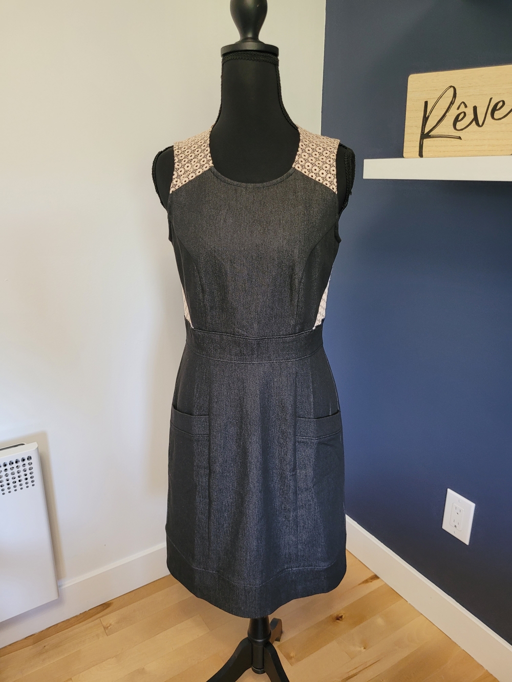 NWOT Annie 50 Retro Style Dress, Cotton Blend,  Light Pink Lace Made in Canada S